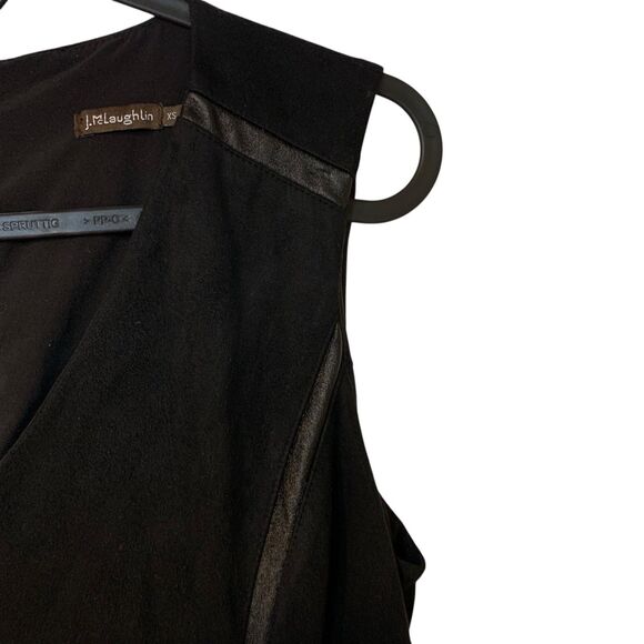 J Mclaughlin Womens Black Dominique Faux Suede Sleeveless Sheath Dress XS Party - Picture 4 of 8